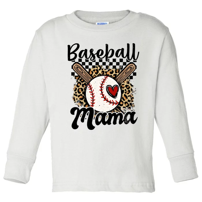 Baseball Mama Baseball Mom Family Funny Toddler Long Sleeve Shirt