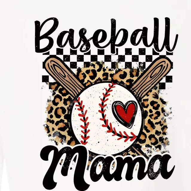 Baseball Mama Baseball Mom Family Funny Cropped Pullover Crew