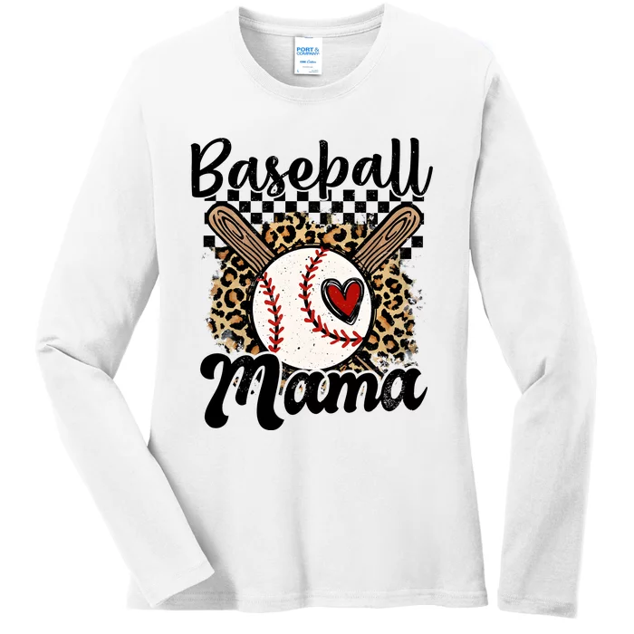 Baseball Mama Baseball Mom Family Funny Ladies Long Sleeve Shirt