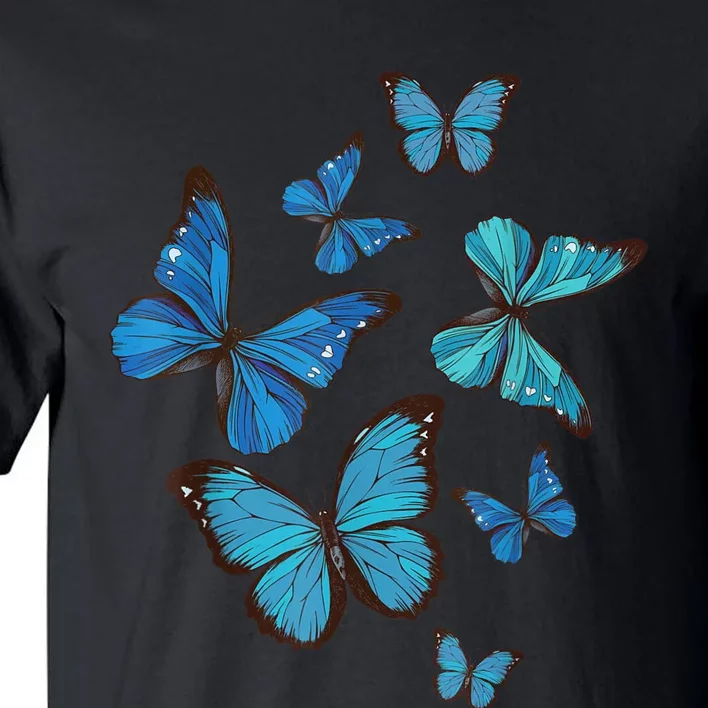 Blue Morpho Butterfly Swarm Lepidoptera Lover Entomologist Tall T-Shirt