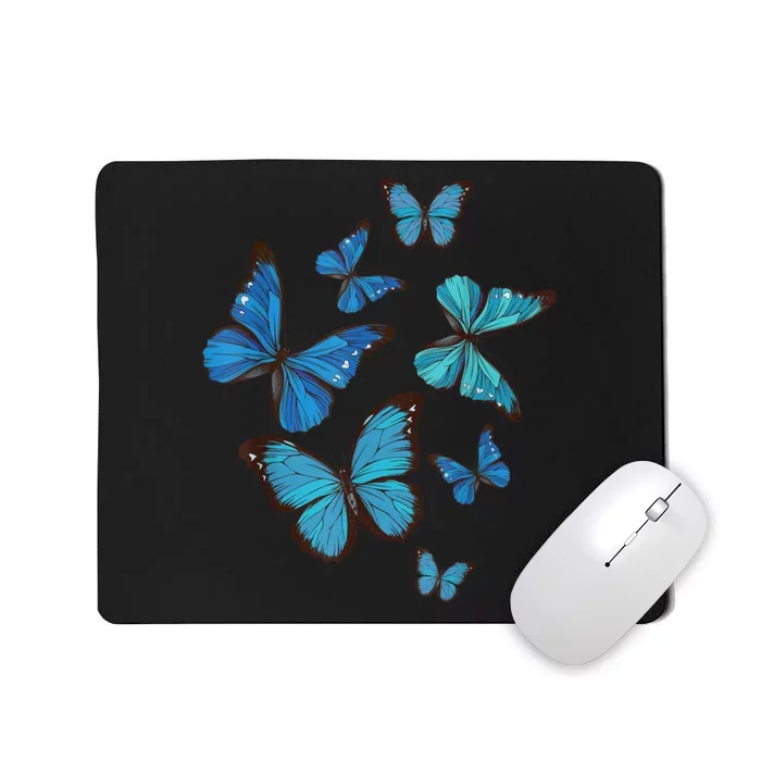 Blue Morpho Butterfly Swarm Lepidoptera Lover Entomologist Mousepad