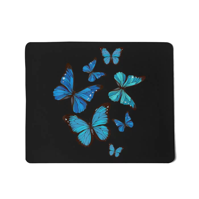 Blue Morpho Butterfly Swarm Lepidoptera Lover Entomologist Mousepad