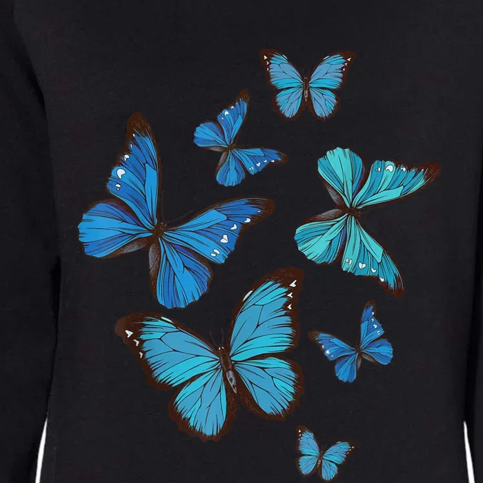 Blue Morpho Butterfly Swarm Lepidoptera Lover Entomologist Womens California Wash Sweatshirt