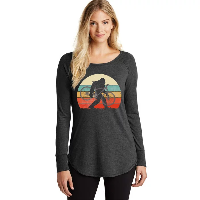 Bigfoot Mountain Bike Funny MTB Biking Cycling Sasquatch Men Women's Perfect Tri Tunic Long Sleeve Shirt