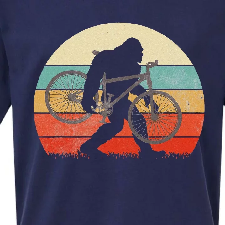 Bigfoot Mountain Bike Funny MTB Biking Cycling Sasquatch Men Sueded Cloud Jersey T-Shirt