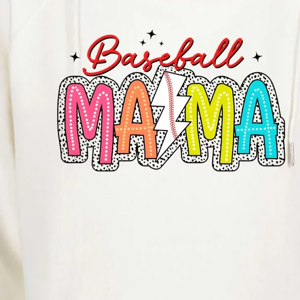 Baseball Mama Baseball Team Lover Funny Gamer Womens Funnel Neck Pullover Hood