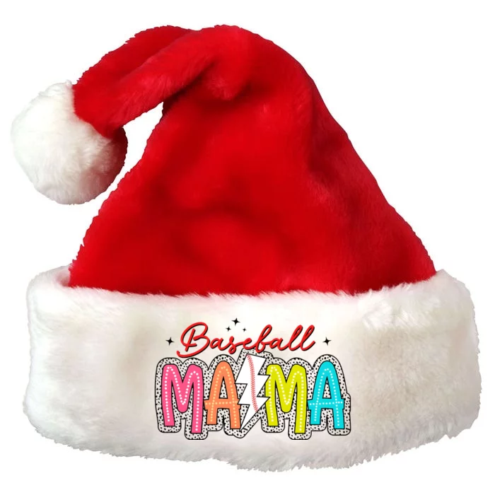 Baseball Mama Baseball Team Lover Funny Gamer Premium Christmas Santa Hat