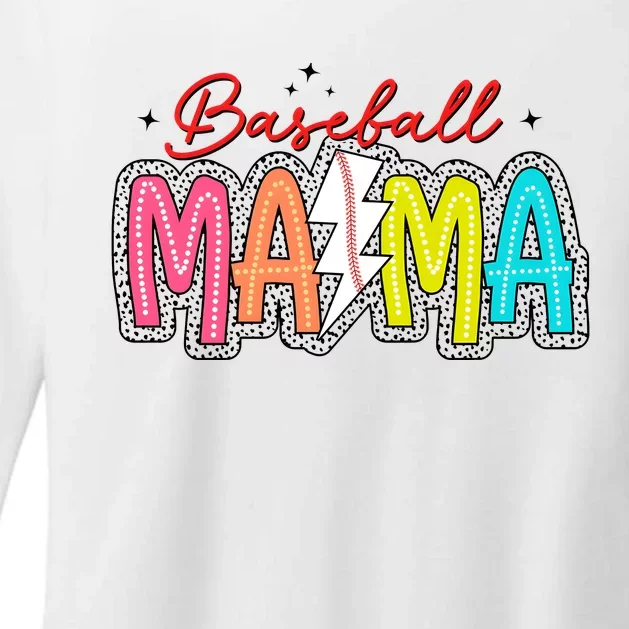 Baseball Mama Baseball Team Lover Funny Gamer Womens CVC Long Sleeve Shirt