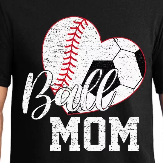 Ball Mom Both of Soccer Baseball Gifts Mothers Day Pajama Set