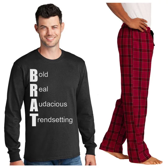 Brat Meaning. Bold Real Audacious Trendsetting. Long Sleeve Pajama Set