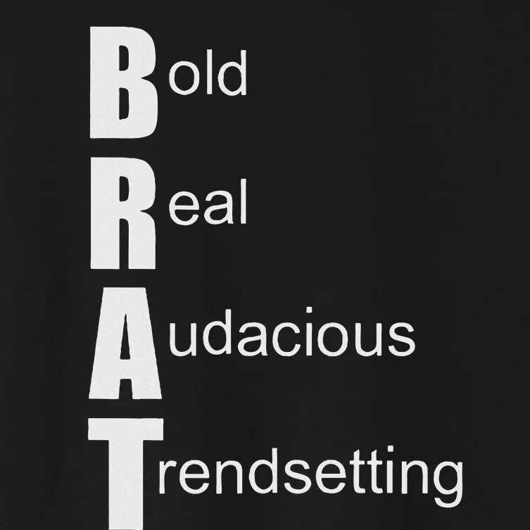 Brat Meaning. Bold Real Audacious Trendsetting. Women's Crop Top Tee