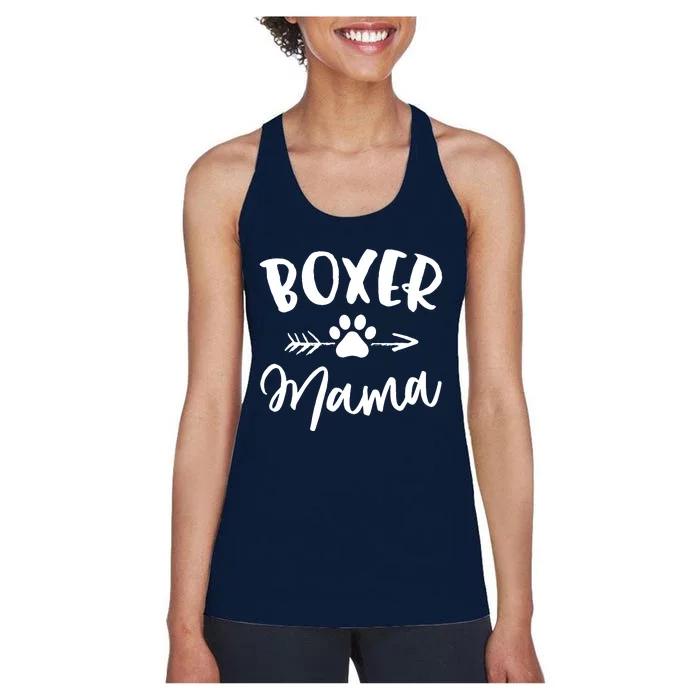 Boxer Mama Boxer Lover Owner Gift Boxer Dog Mom Women's Racerback Tank