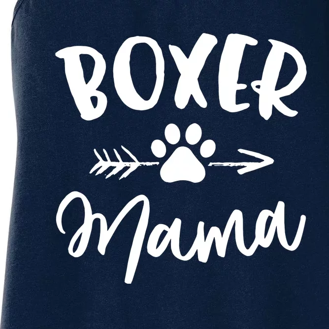 Boxer Mama Boxer Lover Owner Gift Boxer Dog Mom Women's Racerback Tank