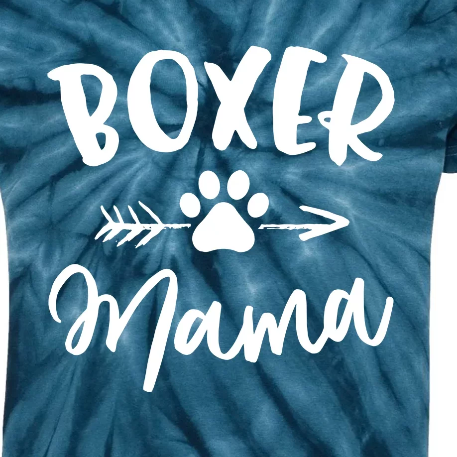 Boxer Mama Boxer Lover Owner Gift Boxer Dog Mom Kids Tie-Dye T-Shirt