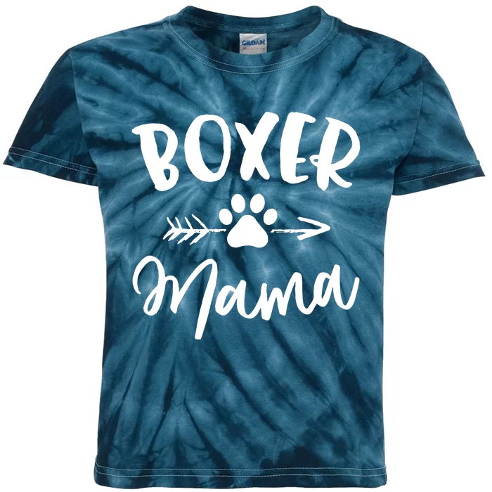 Boxer Mama Boxer Lover Owner Gift Boxer Dog Mom Kids Tie-Dye T-Shirt