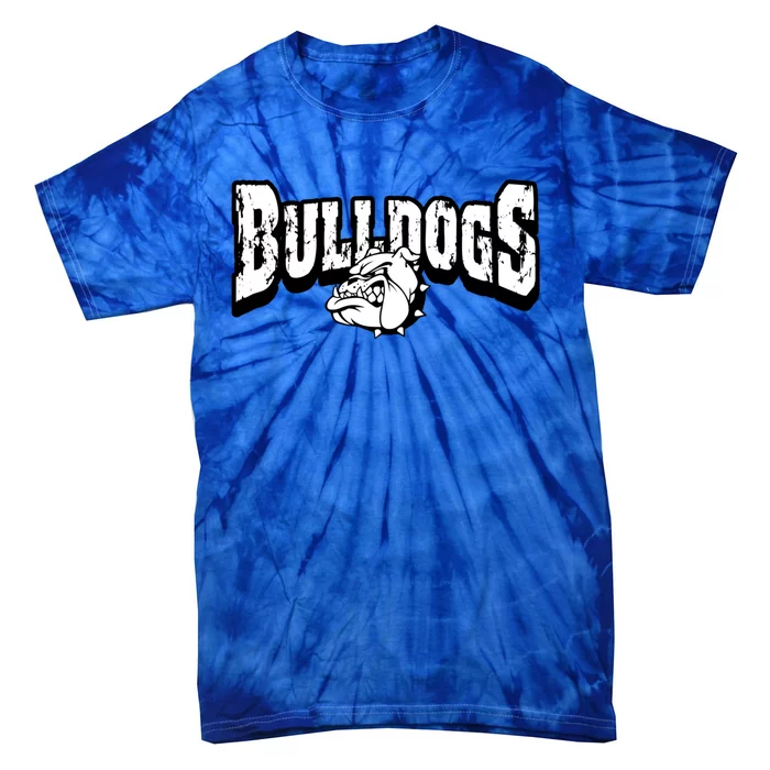 Bulldogs Mascot Back To School Team Spirit Tie-Dye T-Shirt