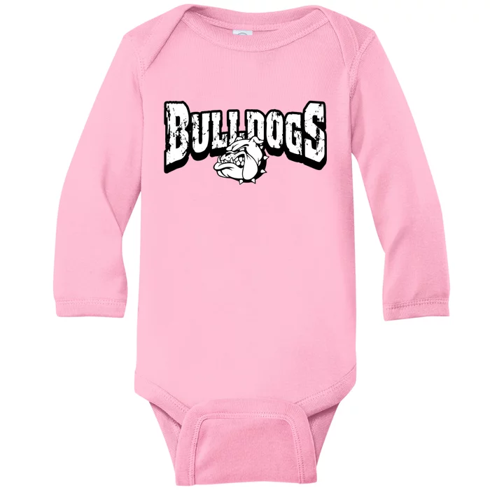 Bulldogs Mascot Back To School Team Spirit Baby Long Sleeve Bodysuit