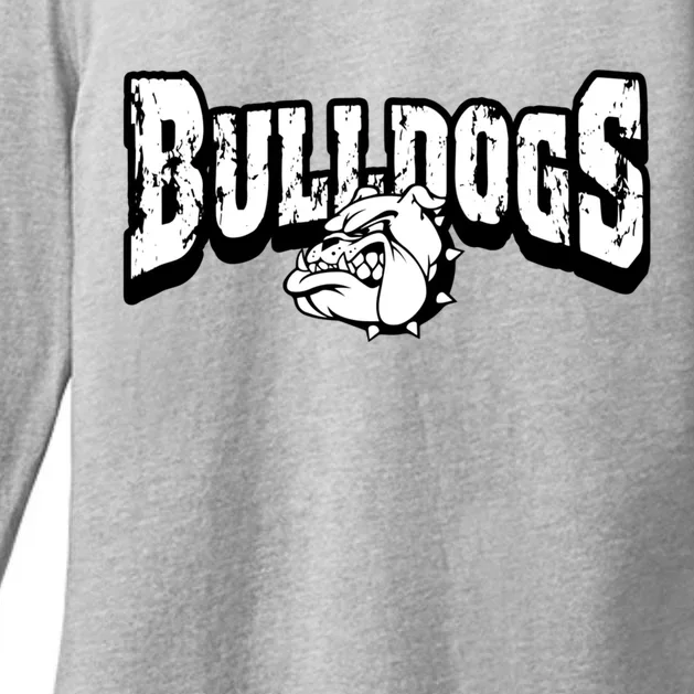 Bulldogs Mascot Back To School Team Spirit Womens CVC Long Sleeve Shirt