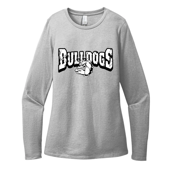 Bulldogs Mascot Back To School Team Spirit Womens CVC Long Sleeve Shirt