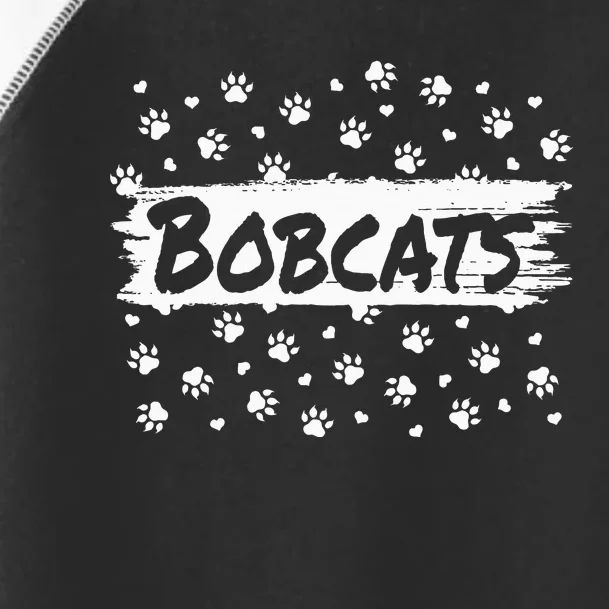 Bobcats Mascot Back To School Spirit Footprint Heart Squad Toddler Fine Jersey T-Shirt