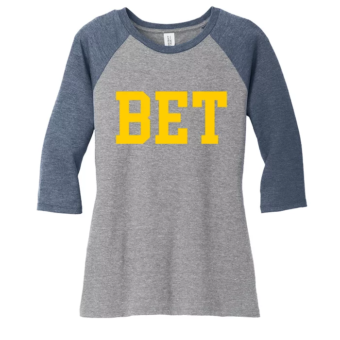 Bet Michigan Women's Tri-Blend 3/4-Sleeve Raglan Shirt