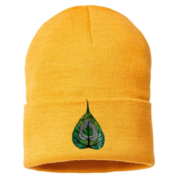 Buddha Meditation Bodhi Leaf Unalome Sustainable Knit Beanie