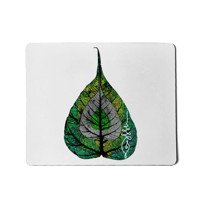 Buddha Meditation Bodhi Leaf Unalome Mousepad