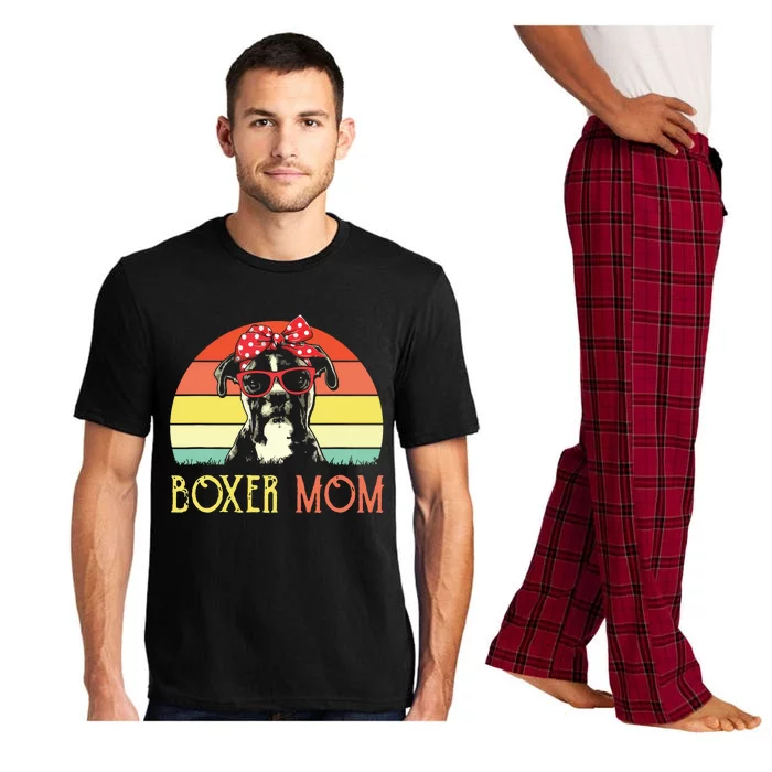 Boxer Mom Boxer Dog Mom Lover Gift Vintage Retro Pajama Set