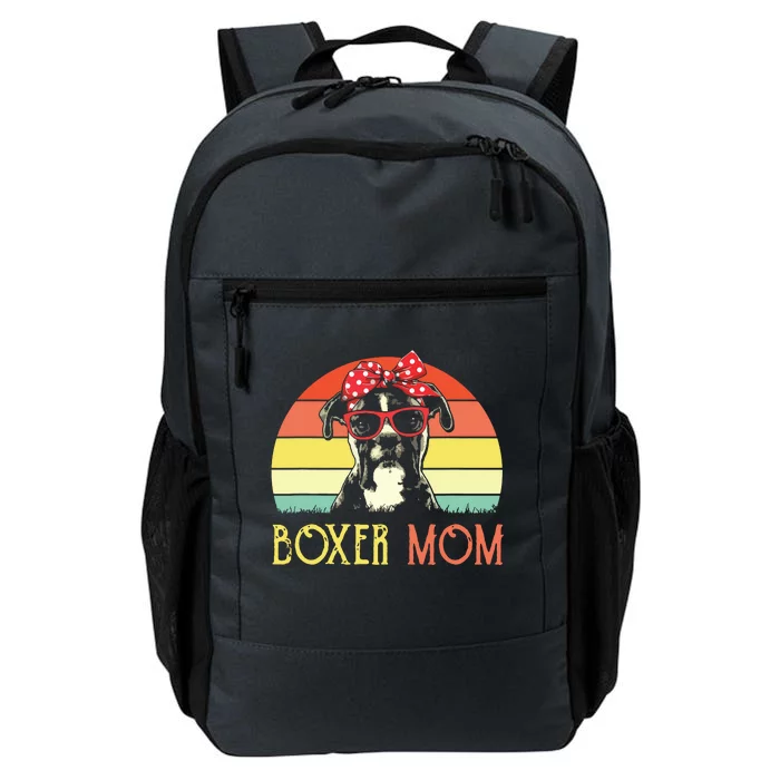 Boxer Mom Boxer Dog Mom Lover Gift Vintage Retro Daily Commute Backpack