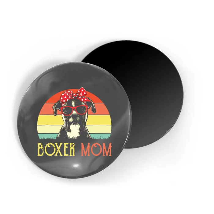 Boxer Mom Boxer Dog Mom Lover Gift Vintage Retro Magnet