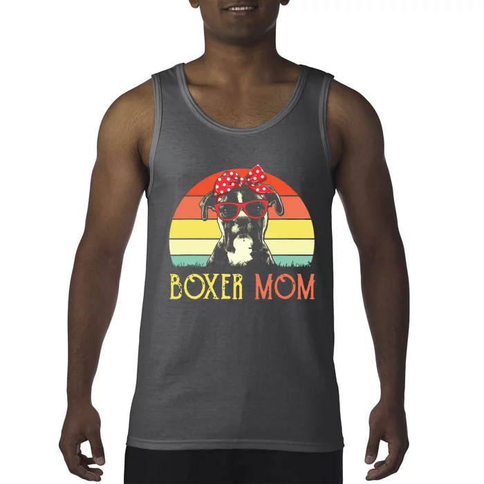 Boxer Mom Boxer Dog Mom Lover Gift Vintage Retro Tank Top