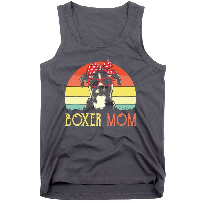 Boxer Mom Boxer Dog Mom Lover Gift Vintage Retro Tank Top