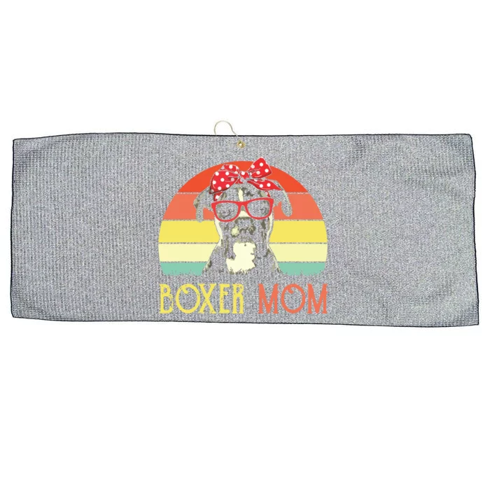 Boxer Mom Boxer Dog Mom Lover Gift Vintage Retro Large Microfiber Waffle Golf Towel