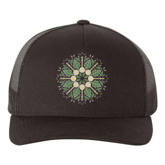 Banjo Mandala Bluegrass Mindfulness & Nature Graphic Yupoong Adult 5-Panel Trucker Hat