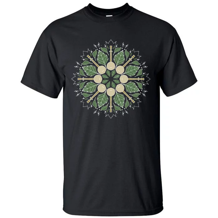 Banjo Mandala Bluegrass Mindfulness & Nature Graphic Tall T-Shirt