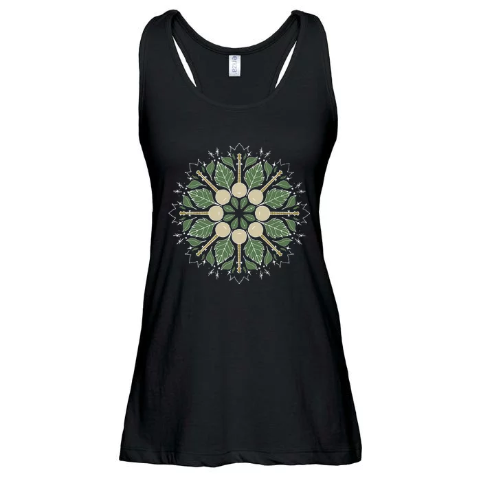 Banjo Mandala Bluegrass Mindfulness & Nature Graphic Ladies Essential Flowy Tank