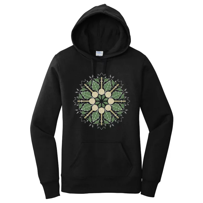 Banjo Mandala Bluegrass Mindfulness & Nature Graphic Women's Pullover Hoodie