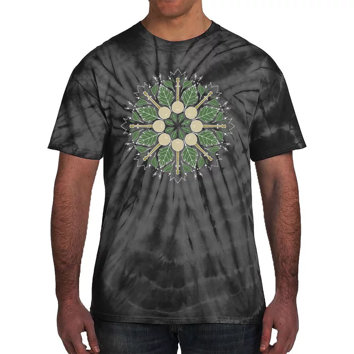 Banjo Mandala Bluegrass Mindfulness & Nature Graphic Tie-Dye T-Shirt