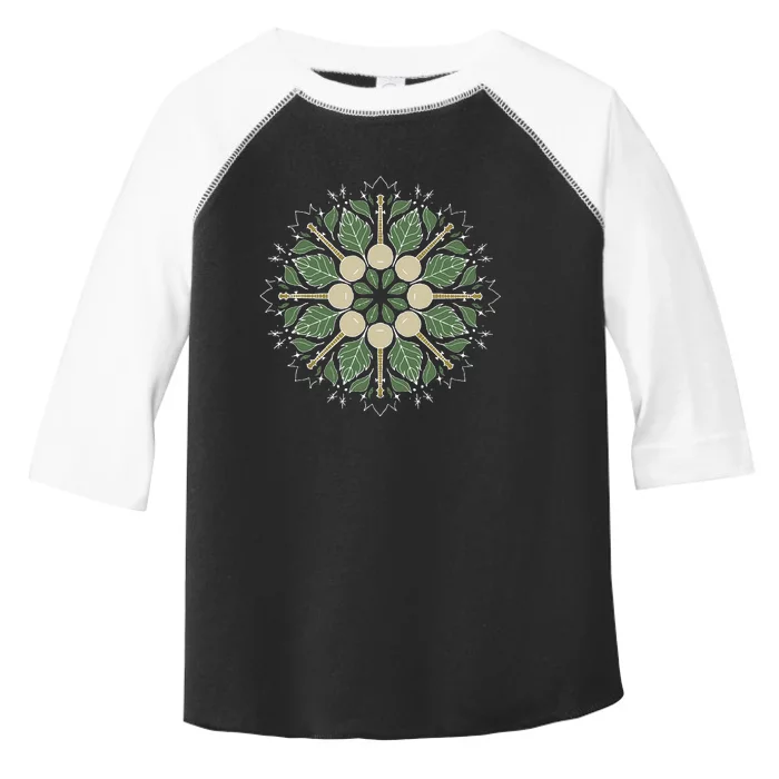 Banjo Mandala Bluegrass Mindfulness & Nature Graphic Toddler Fine Jersey T-Shirt