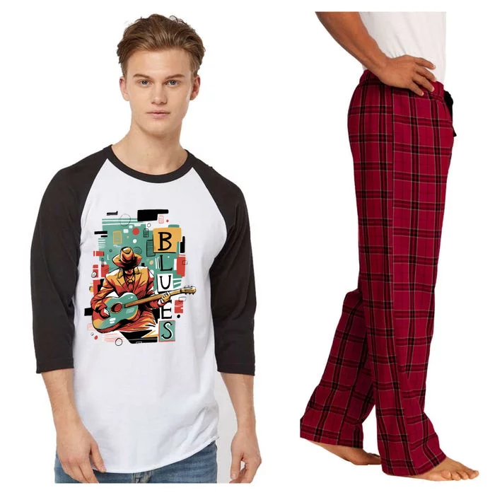 Blues Music Raglan Sleeve Pajama Set