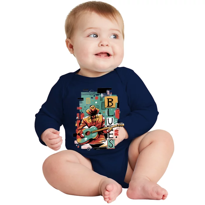 Blues Music Baby Long Sleeve Bodysuit