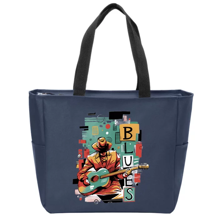 Blues Music Zip Tote Bag