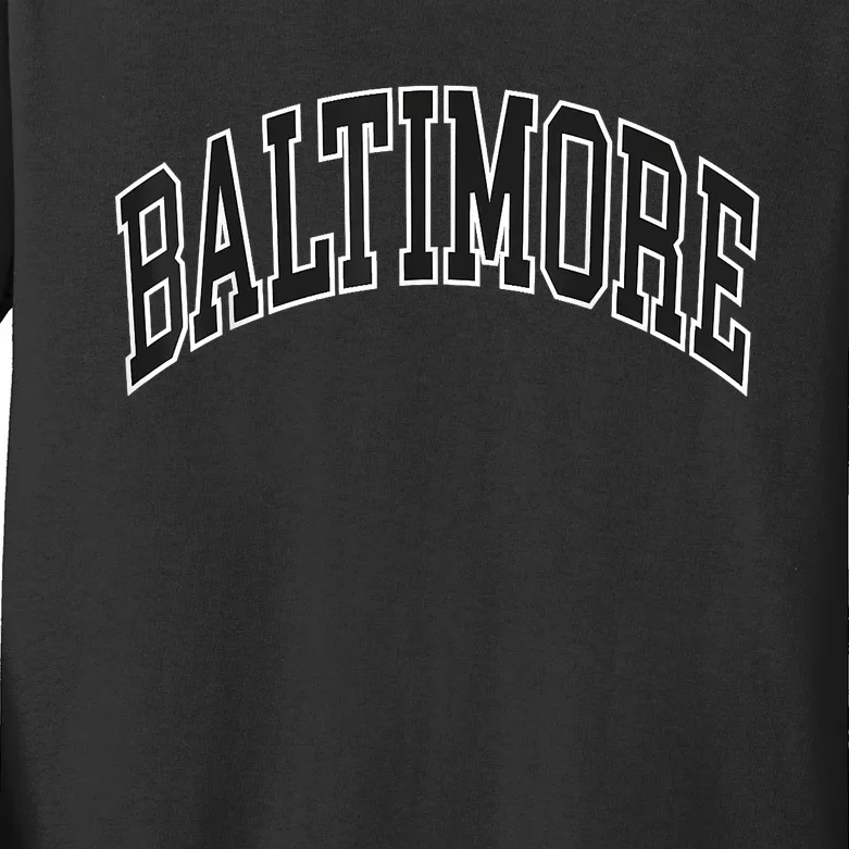 Baltimore Maryland Kids Long Sleeve Shirt