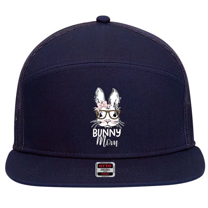 Bunny Mom Best Bunny Mom Bunny Lover Gift 7 Panel Mesh Trucker Snapback Hat