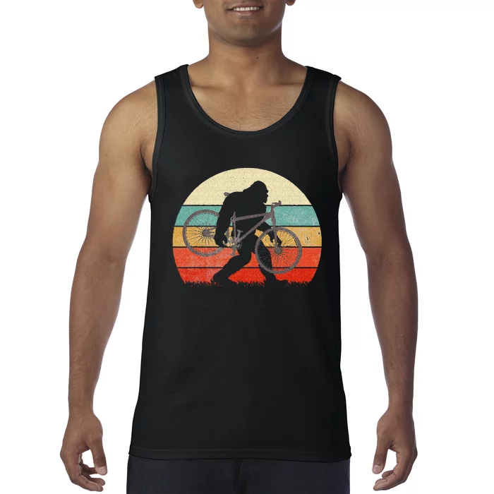 Bigfoot Mountain Bike Funny MTB Biking Cycling Sasquatch Men Tank Top