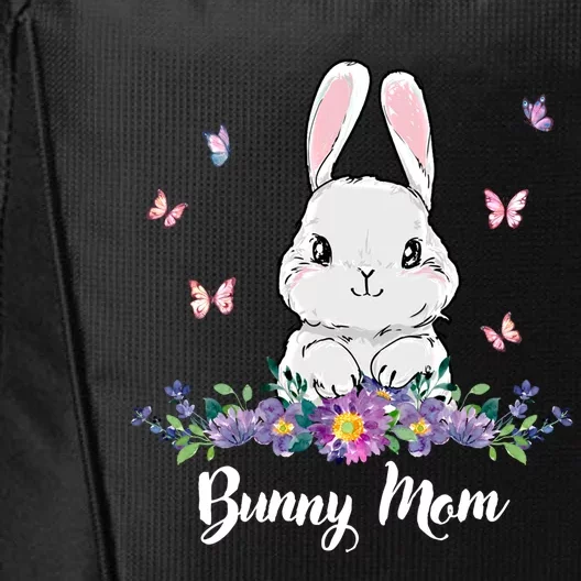 Bunny Mom Butterfly Rabbit Mama Rabbit Lovers Funny Gift City Backpack