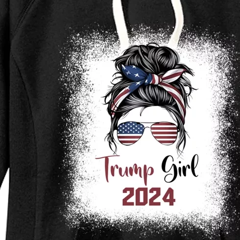 Bleached Messy Bun Trump Gift Women's Fleece Hoodie