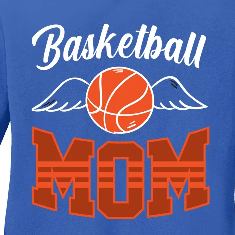 Basketball Mom Basketball Game Mother Mama Basketball Cool Gift Ladies Long Sleeve Shirt