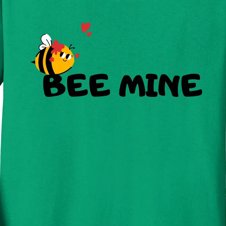 Bee Mine Bees Valentine Kids Long Sleeve Shirt