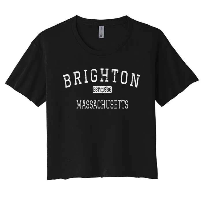 Brighton Massachusetts Boston MA Vintage Women's Crop Top Tee